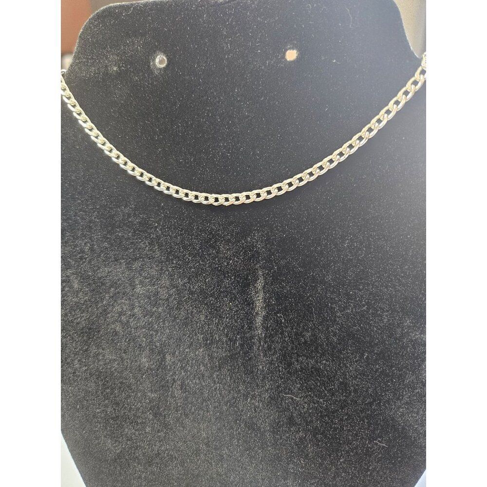 Claire's silver tone chain choker necklace 12-15"